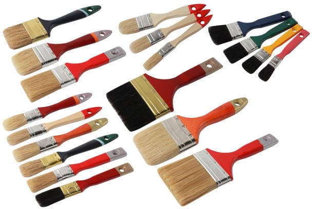 diverse range of paint brushes