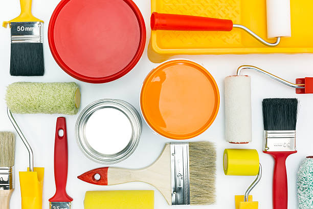 various painting tools and accessories for home improvement